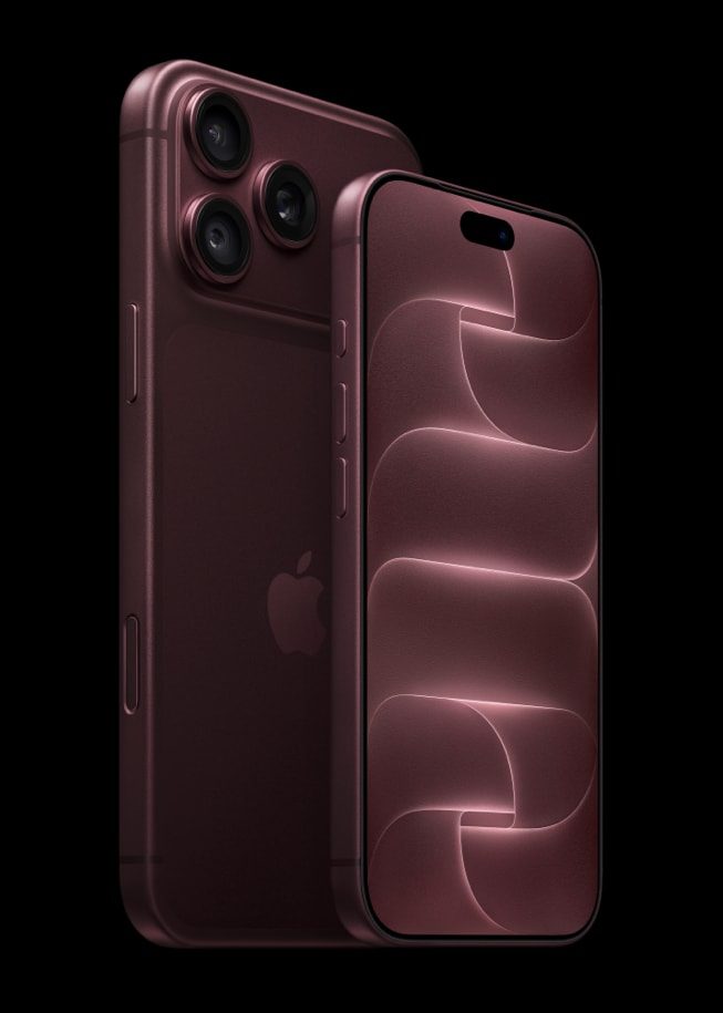 iPhone 18 Pro в цвете burgundy, вид сзади и спереди