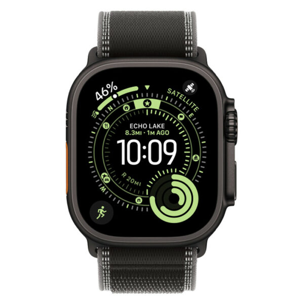 Apple Watch Ultra 2024 GPS + Cellular, 49 мм корпус из титана цвета Черный титан, ремешок Trail