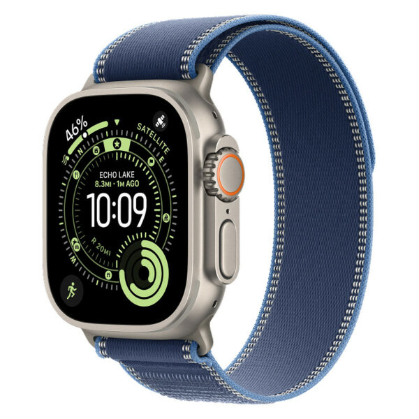 Apple Watch Ultra 2024 GPS + Cellular, 49 мм корпус из титана, ремешок Trail синего цвета