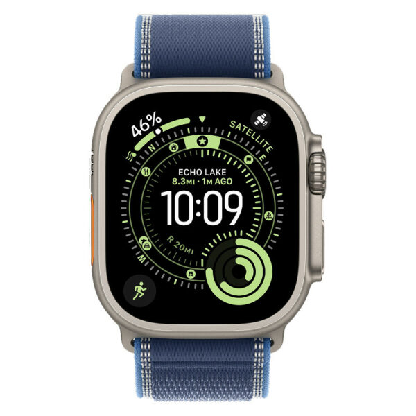 Apple Watch Ultra 2024 GPS + Cellular, 49 мм корпус из титана, ремешок Trail синего цвета