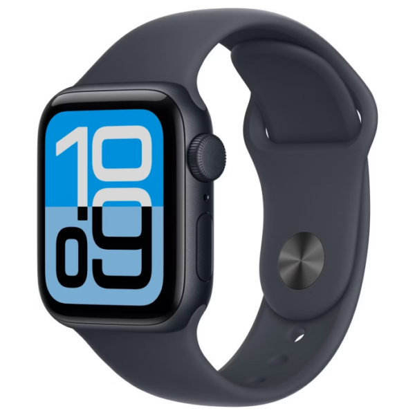 Apple Watch SE 3, 44 мм корпус из алюминия цвета Темная ночь, спортивный ремешок цвета темная ночь