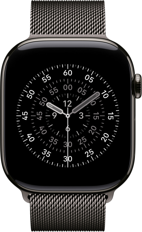 Apple Watch Series 10, 42 мм корпус из титана цвета Темный титан, браслет миланская петля