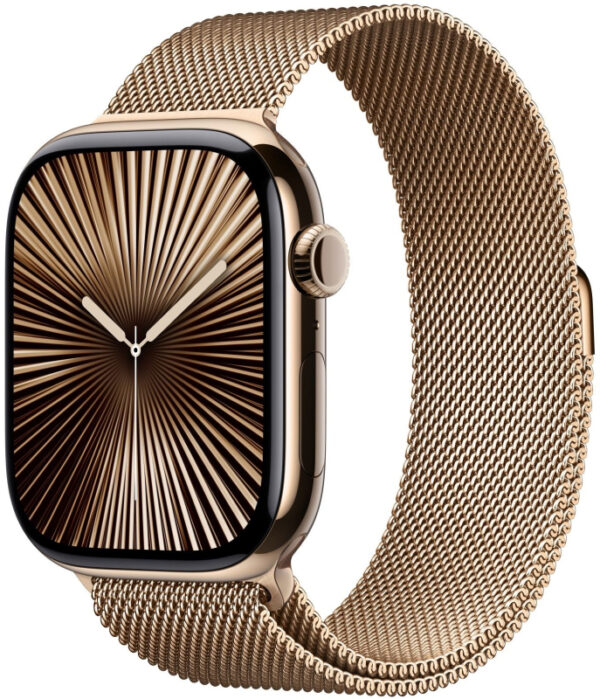 Apple Watch Series 10, 46 мм корпус из титана цвета Золотистый титан, браслет миланская петля