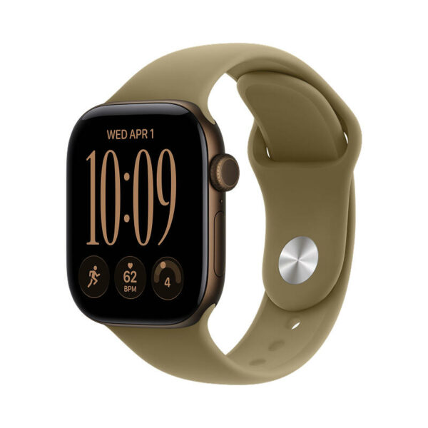 Apple Watch Series 12 42 мм корпус из алюминия бронза, оливковый спортивный ремешок