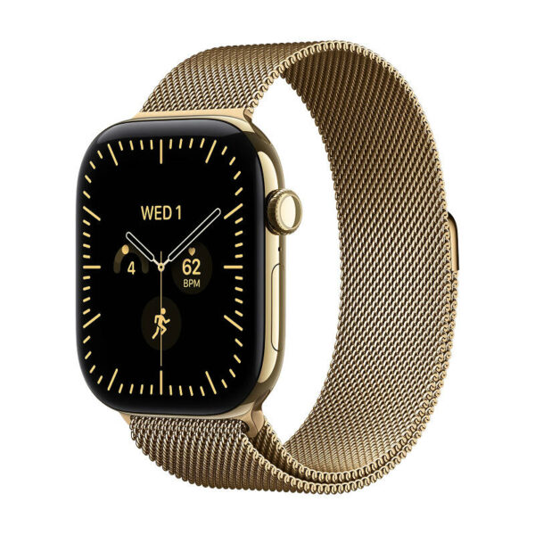 Apple Watch Series 12 46 мм корпус из титана золотистый, браслет миланская петля