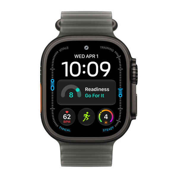 Apple Watch Ultra 4, 49 мм корпус из титана черного цвета, полупрозрачный ремешок Ocean черный